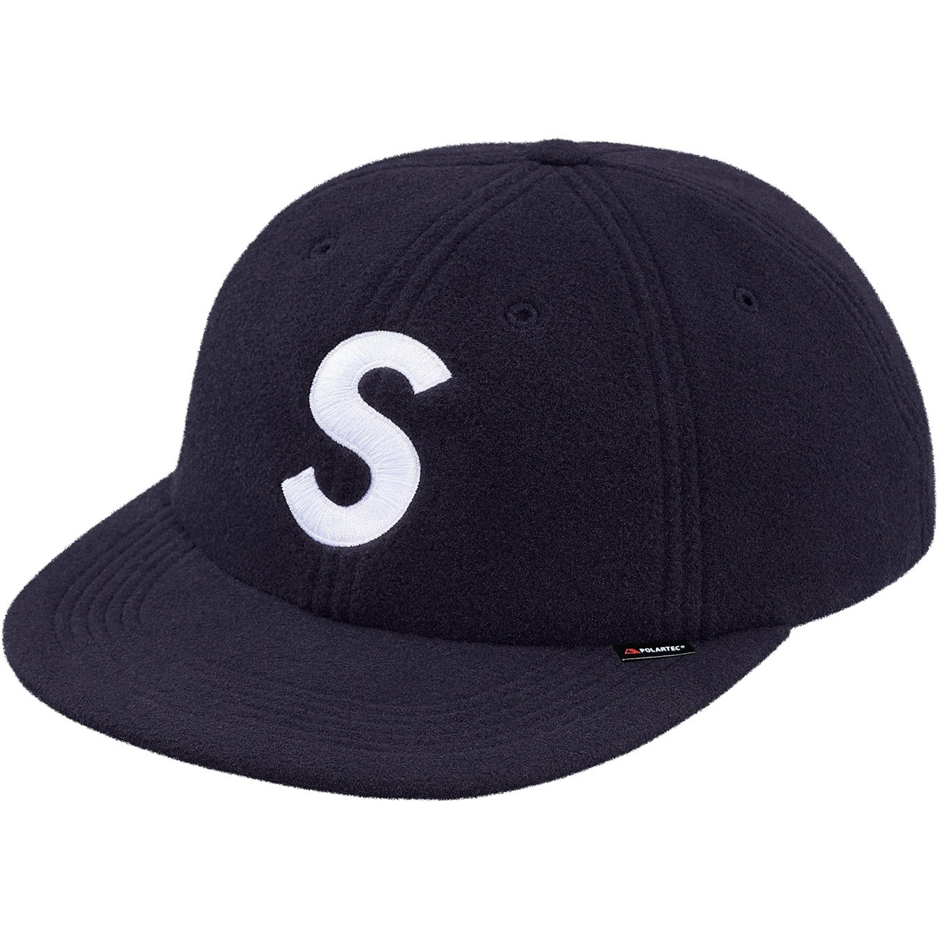 Supreme Polartec S Logo 6-Panel Hat (FW18) - Navy - $48