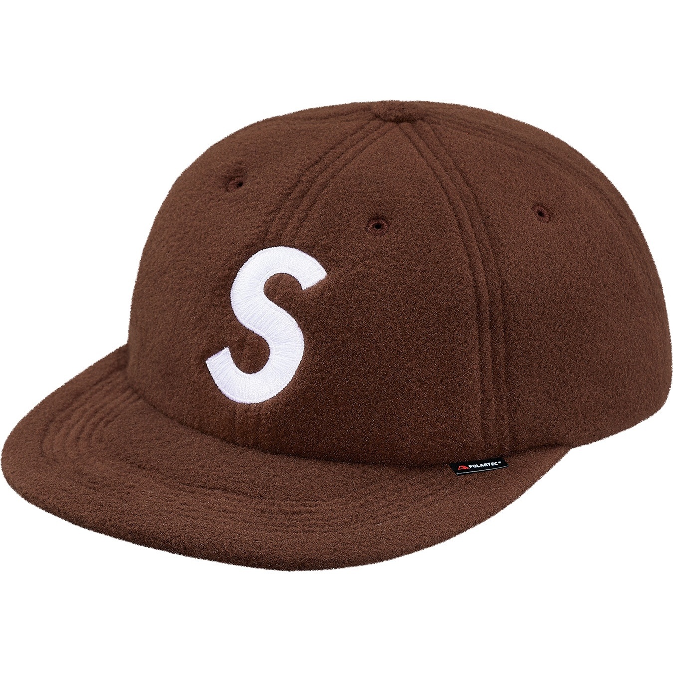 Supreme Polartec S Logo 6-Panel Hat (FW18) - Brown - $48