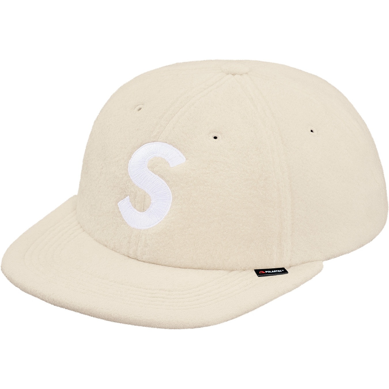 Supreme Polartec S Logo 6-Panel Hat (FW18) - Natural - $48