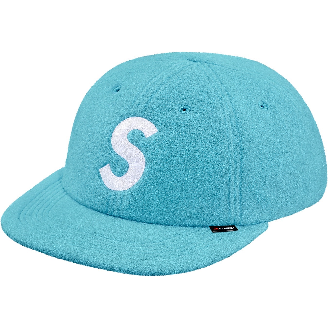 Supreme Polartec S Logo 6-Panel Hat (FW18) - Light Blue - $48