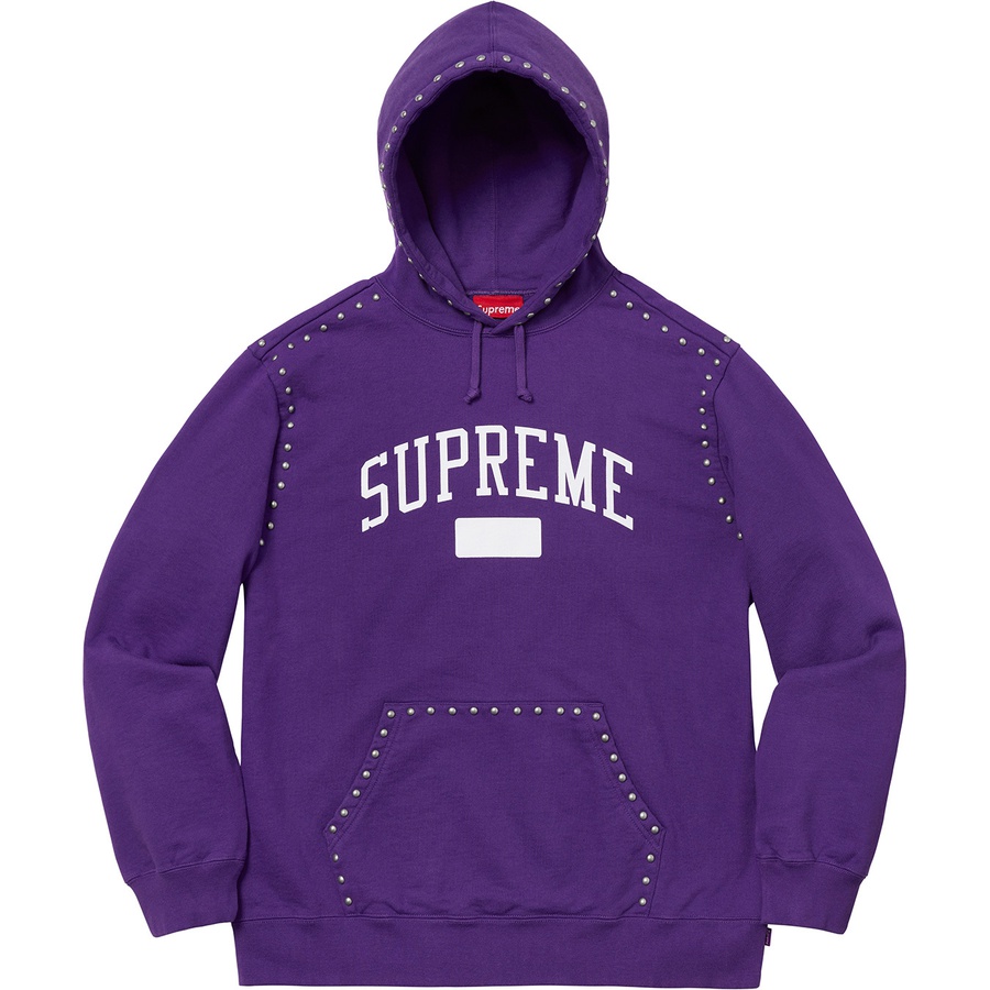 Supreme Studded Hooded Sweatshirt (FW18) - Purple - $178