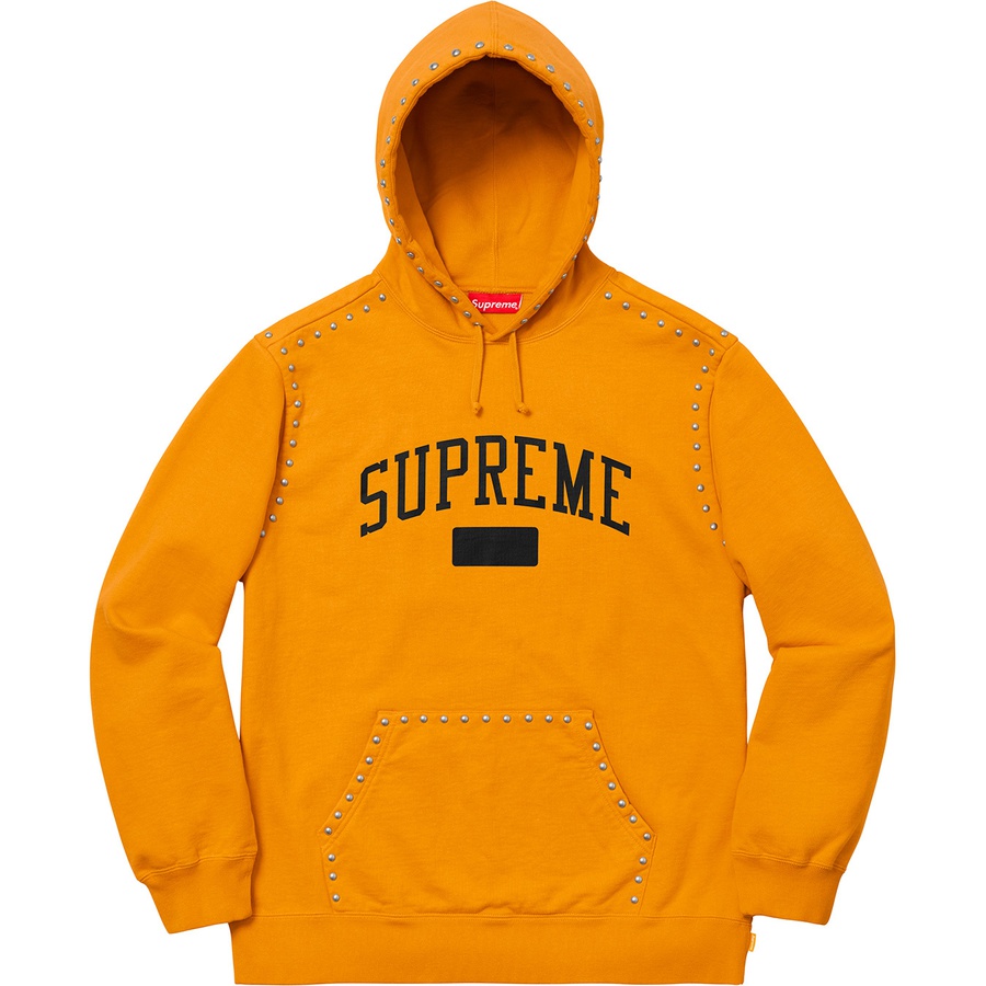 Supreme Studded Hooded Sweatshirt (FW18) - Gold - $178