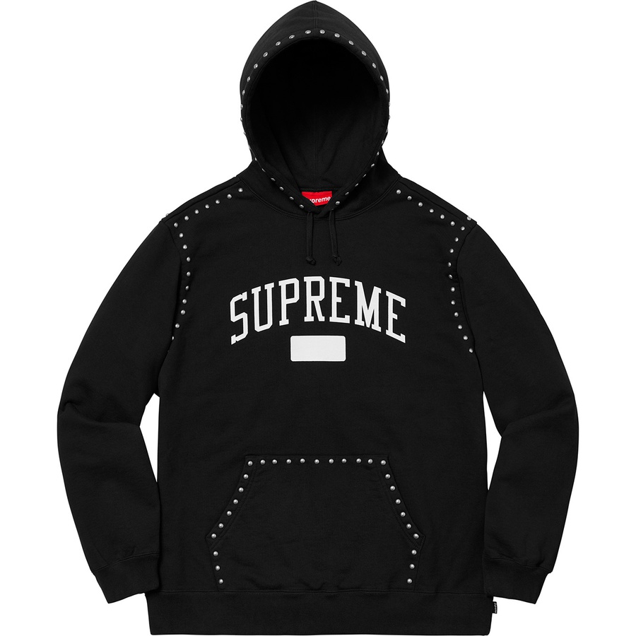 Supreme Studded Hooded Sweatshirt (FW18) - Black - $178