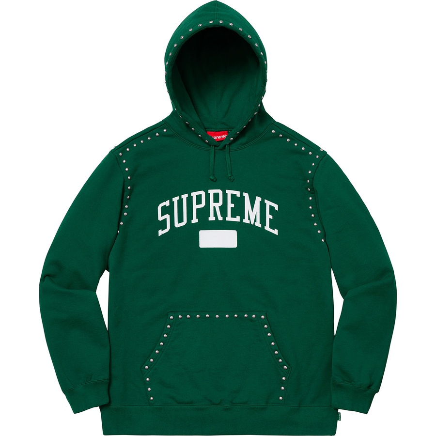 Supreme Studded Hooded Sweatshirt (FW18) - Dark Green - $178