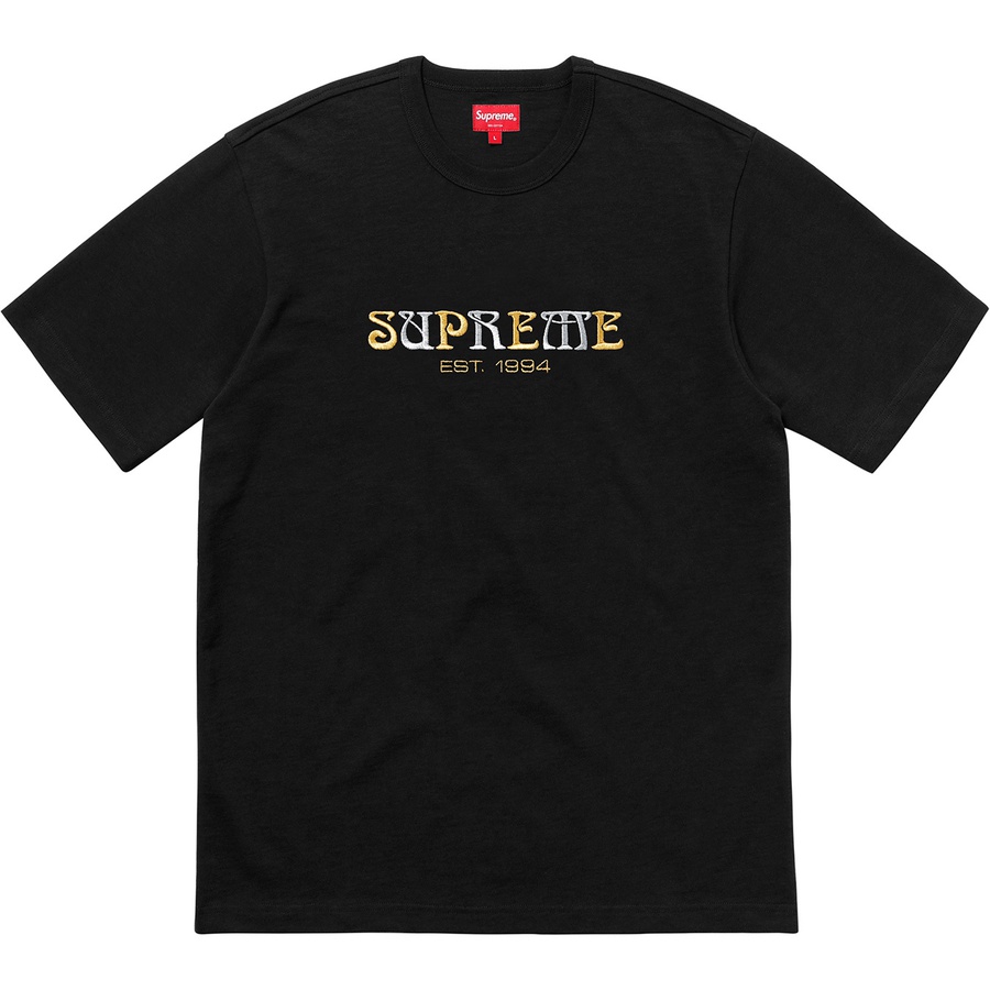Supreme Nouveau Logo Tee (FW18) - Black - $78