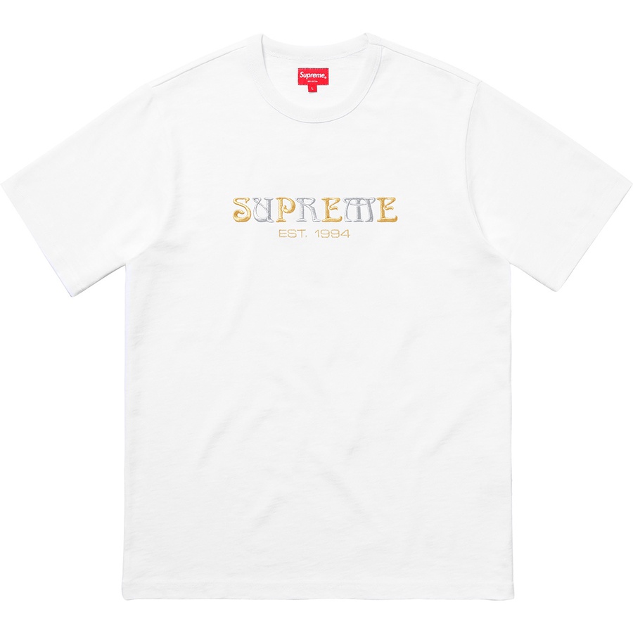 Supreme Nouveau Logo Tee (FW18) - White - $78