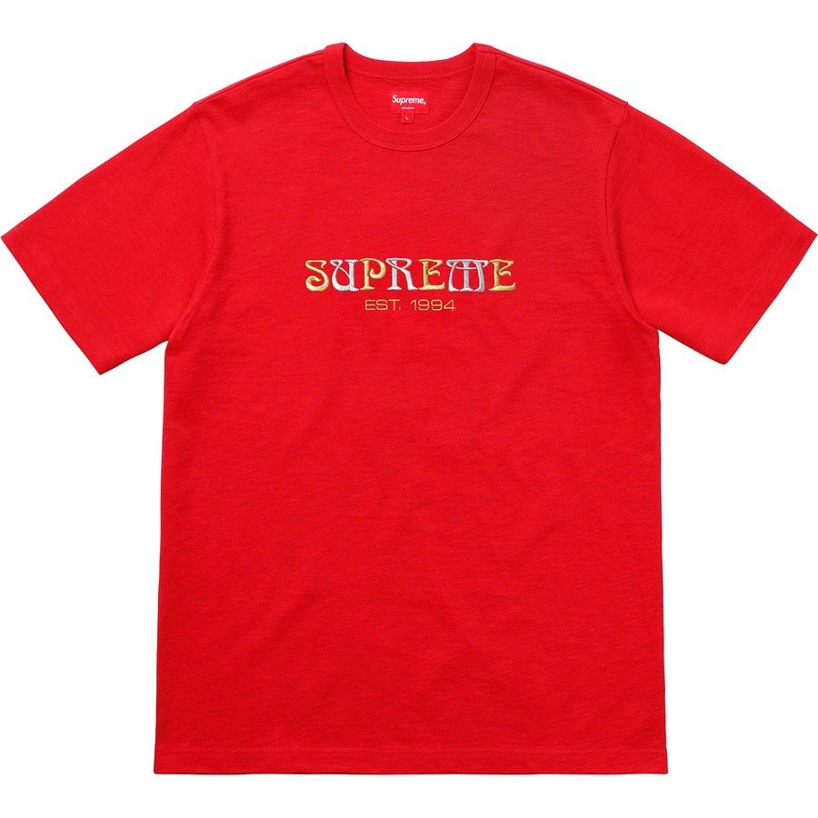 Supreme Nouveau Logo Tee (FW18) - Red - $78