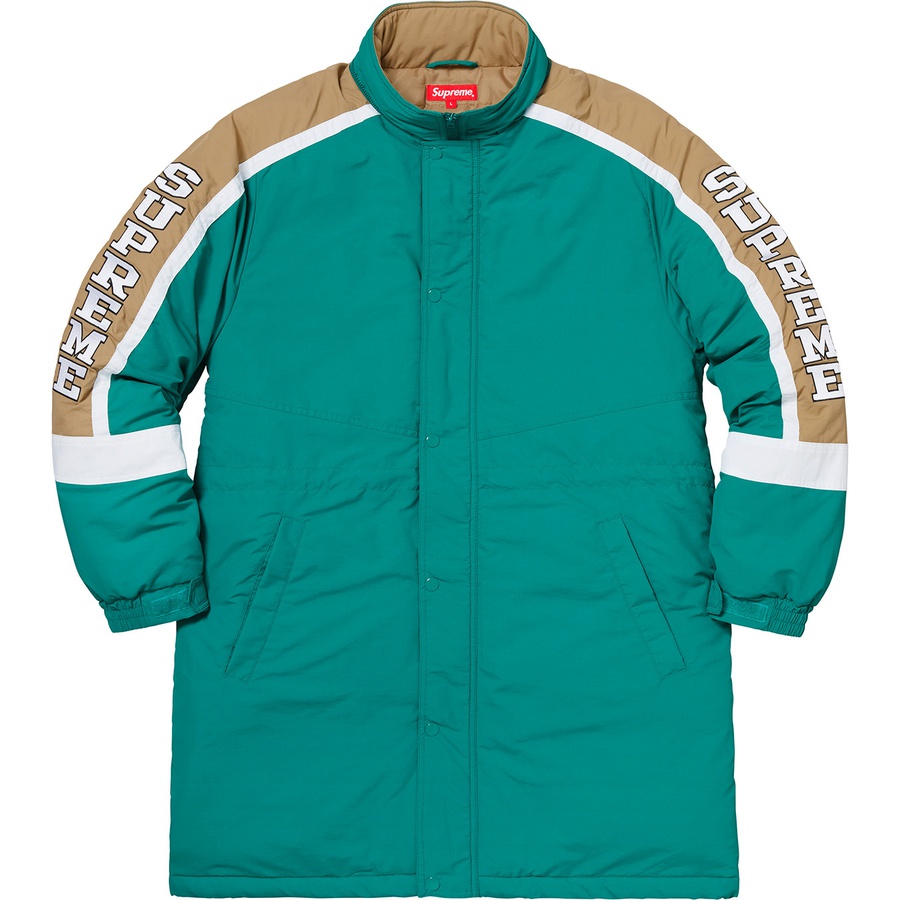 Supreme Sleeve Logo Sideline Parka (FW18) - Teal - $238