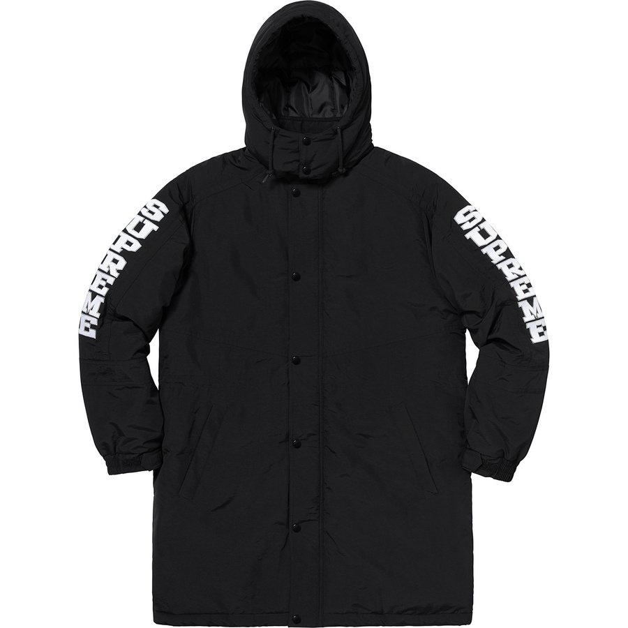 Supreme Sleeve Logo Sideline Parka (FW18) - Black - $238