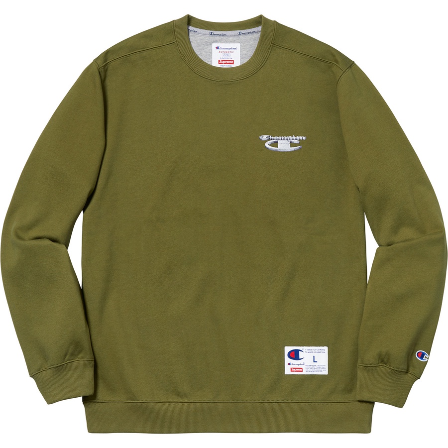 Supreme Supreme Champion 3D Metallic Crewneck (FW18) - Olive - $148