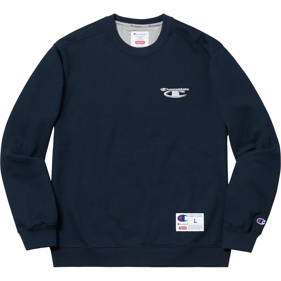 Supreme Supreme Champion 3D Metallic Crewneck (FW18) - Navy - $148