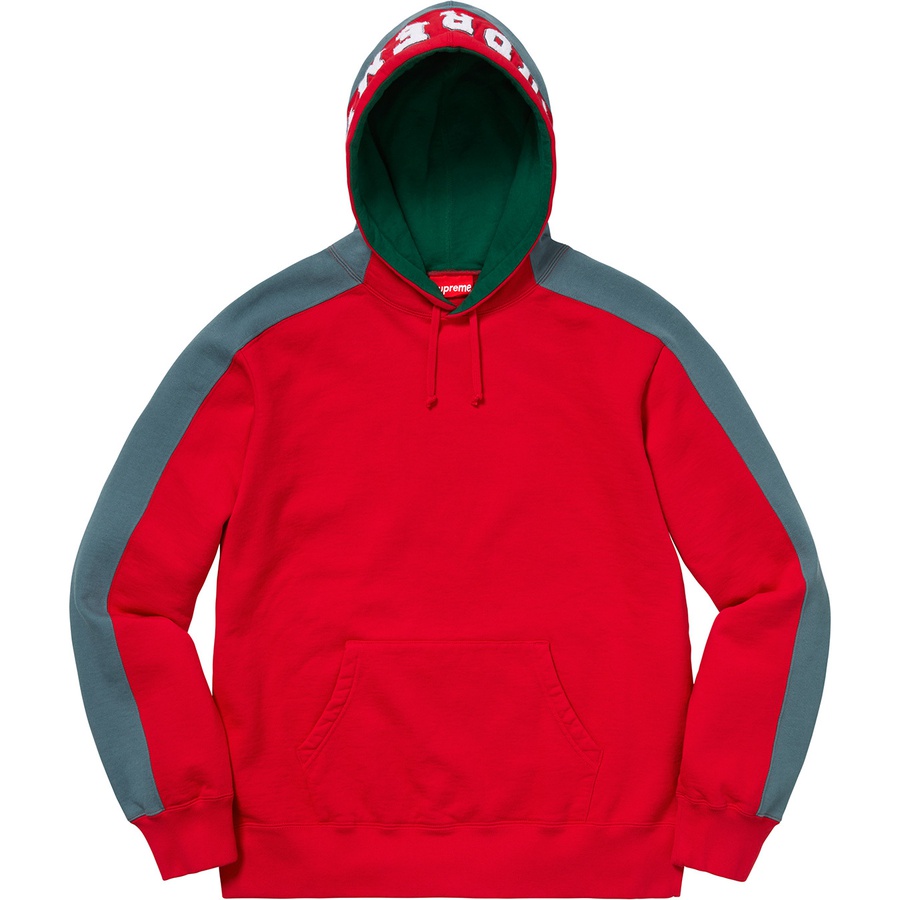 Supreme Paneled Hooded Sweatshirt (FW18) - Red - $158