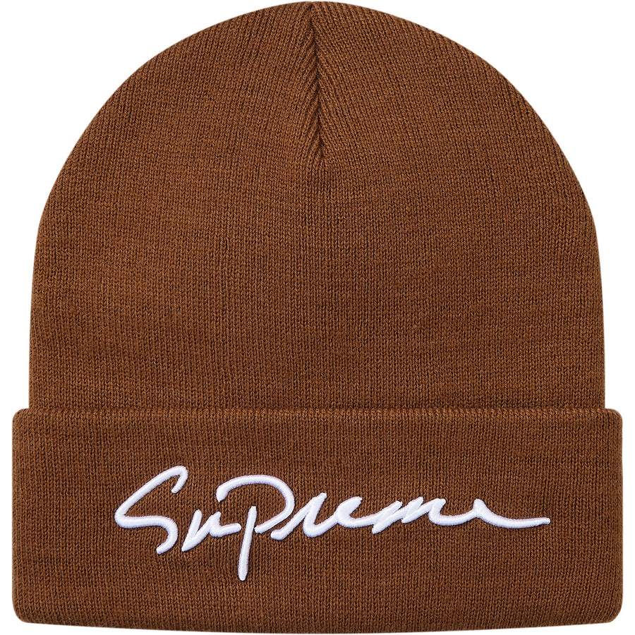 Supreme Classic Script Beanie (FW18) - Brown - $32
