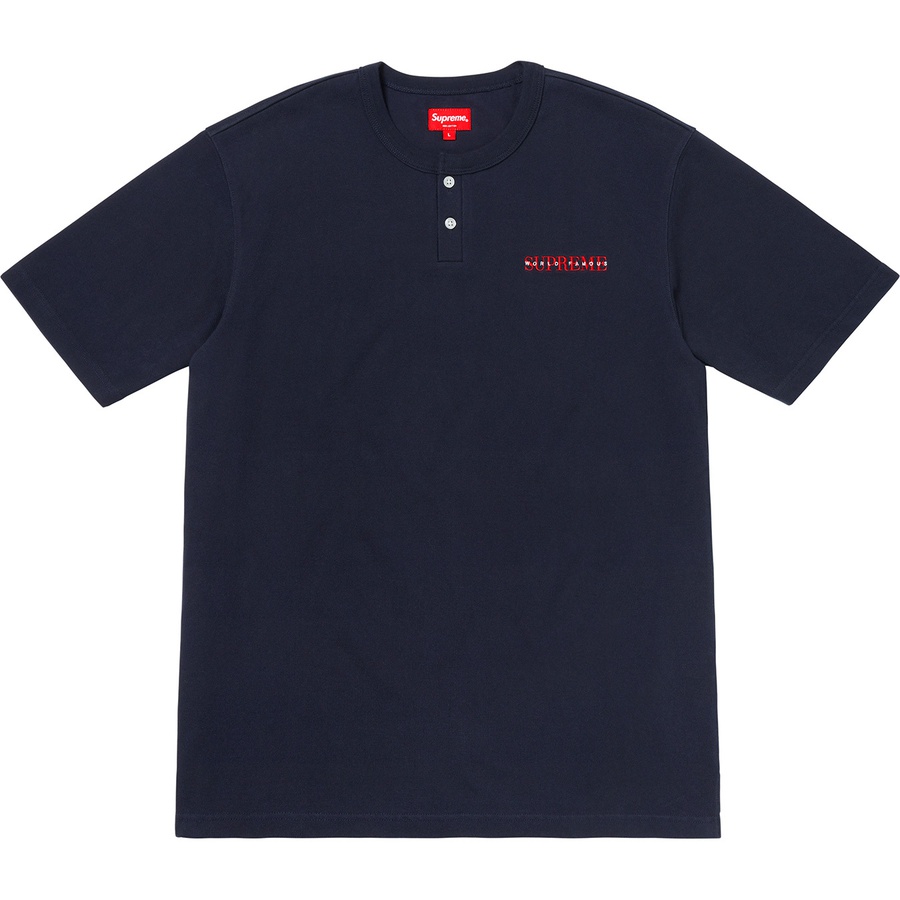 Supreme Pique S S Henley (FW18) - Navy - $88