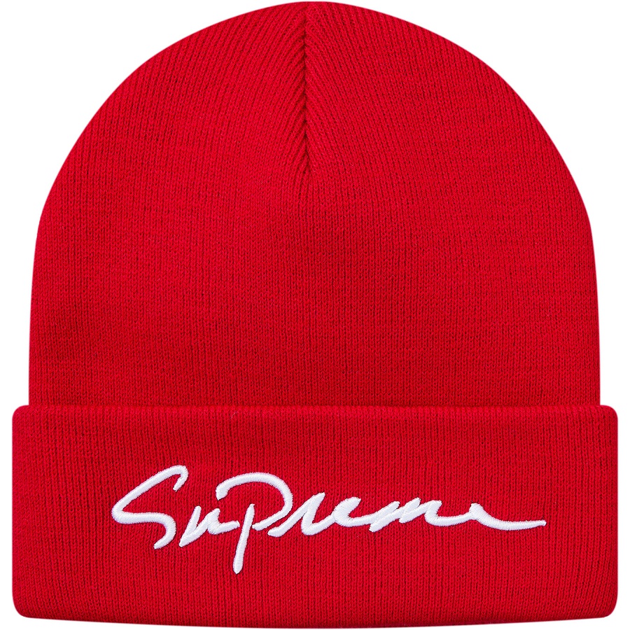 Supreme Classic Script Beanie (FW18) - Red - $32