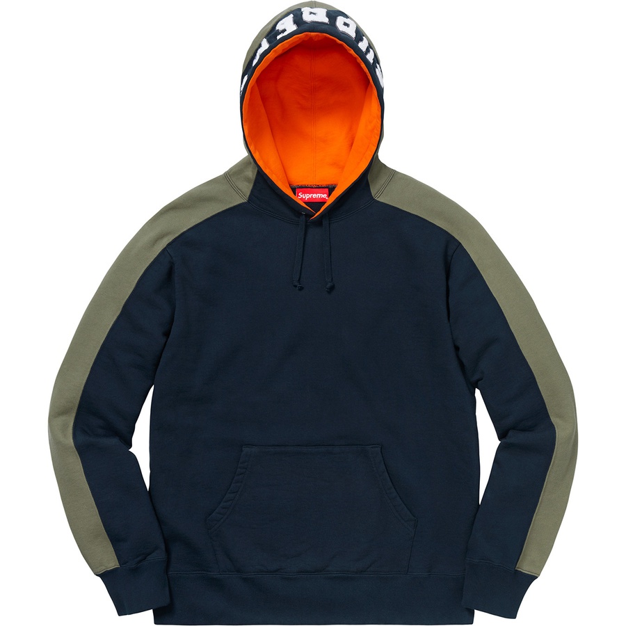Supreme Paneled Hooded Sweatshirt (FW18) - Navy - $158