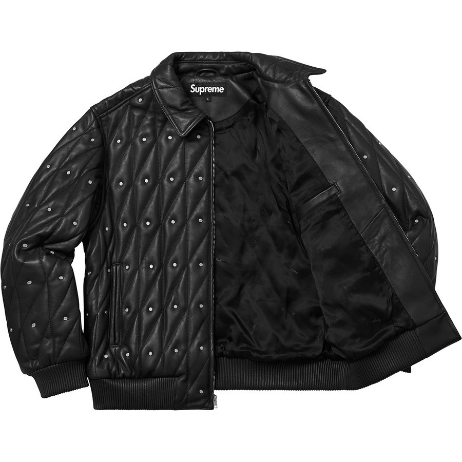 Supreme Quilted Studded Leather Jacket (FW18) - Black - $698