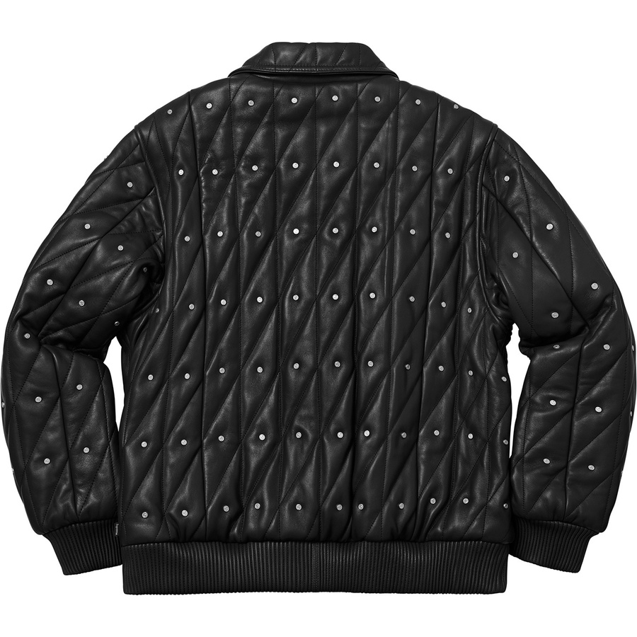 Supreme Quilted Studded Leather Jacket (FW18) - Black - $698
