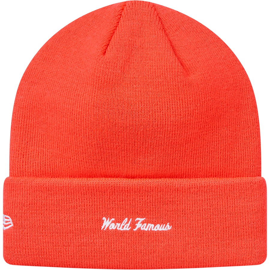 Supreme New Era Box Logo Beanie (FW18) - Bright Coral - $38