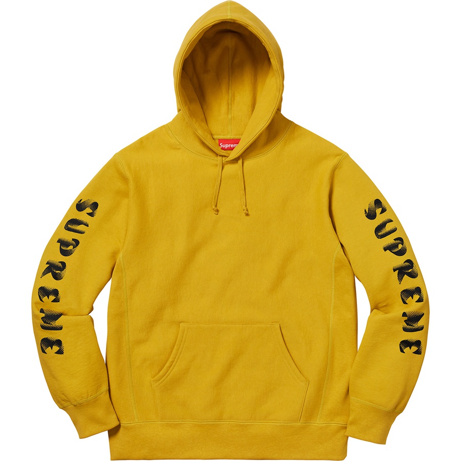 Supreme Gradient Sleeve Hooded Sweatshirt (FW18) - Mustard - $158