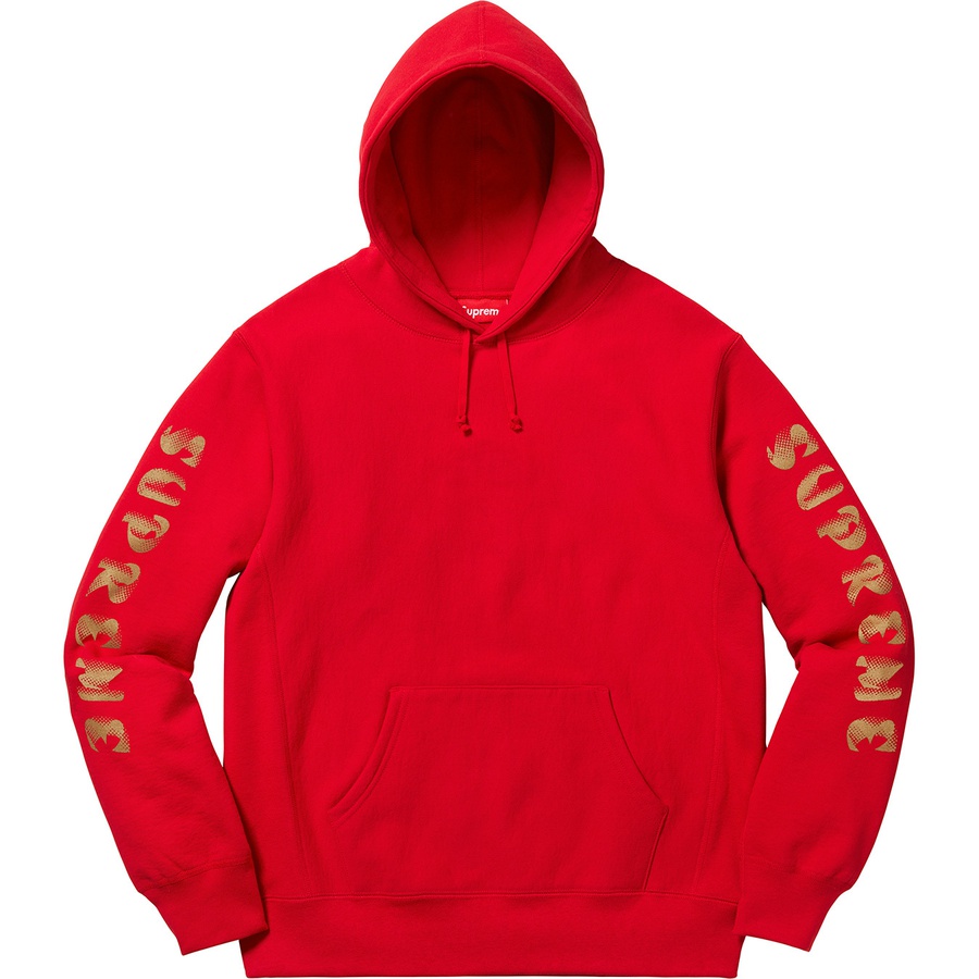Supreme Gradient Sleeve Hooded Sweatshirt (FW18) - Red - $158