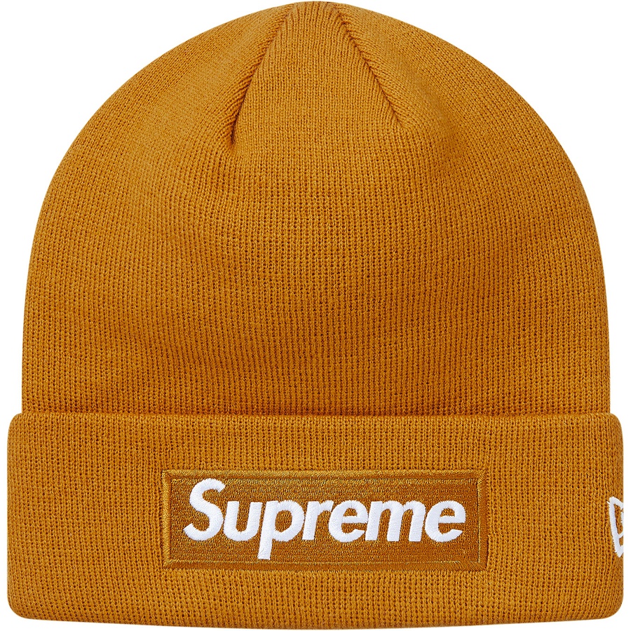 Supreme New Era Box Logo Beanie (FW18) - Mustard - $38