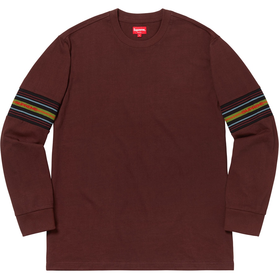 Supreme Knit Panel Stripe L S Top (FW18) - Brown - $98