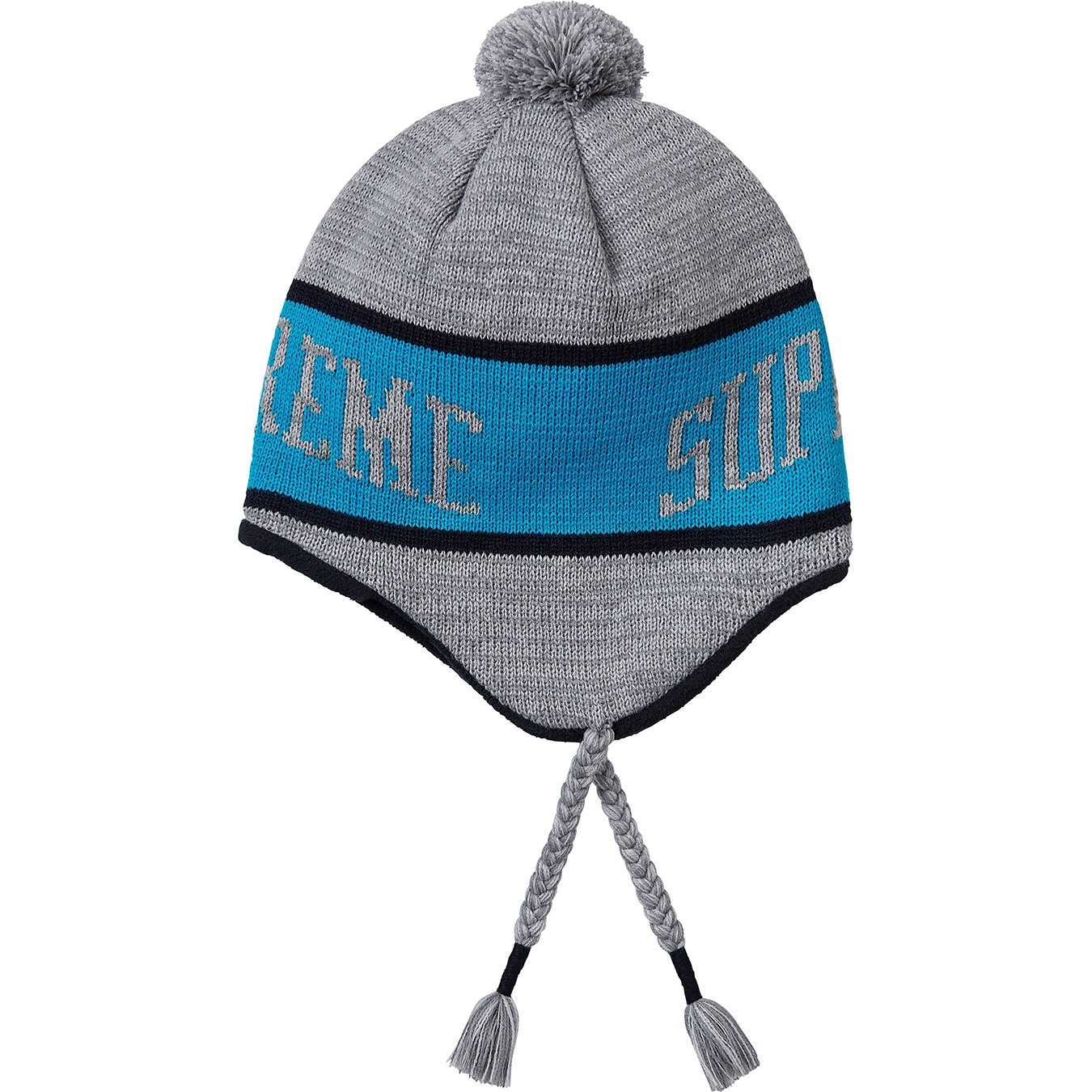 Supreme Heathered Earflap Beanie (FW18) - Grey - $40