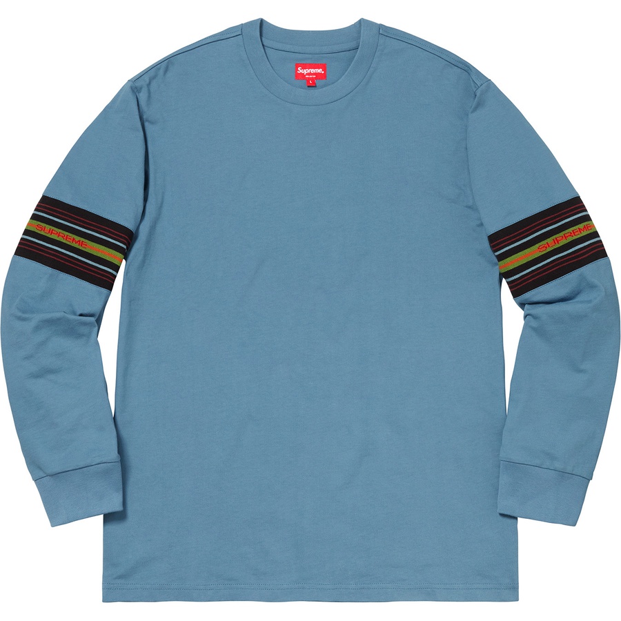 Supreme Knit Panel Stripe L S Top (FW18) - Slate - $98