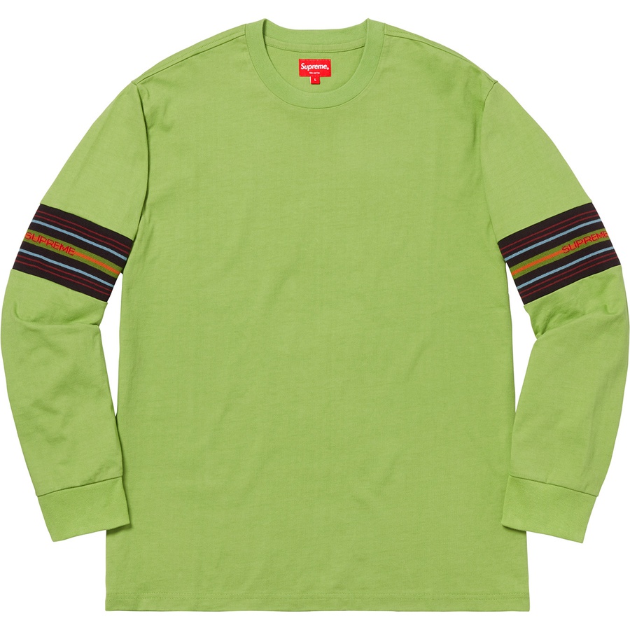 Supreme Knit Panel Stripe L S Top (FW18) - Green - $98
