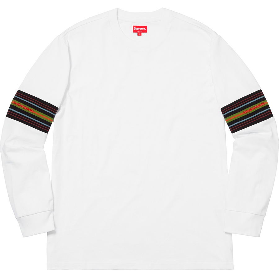 Supreme Knit Panel Stripe L S Top (FW18) - White - $98