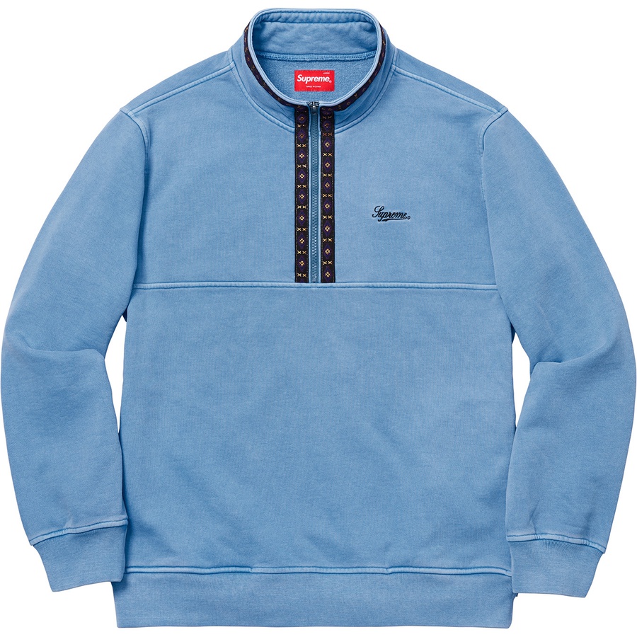 Supreme Overdyed Half Zip Sweatshirt (FW18) - Blue - $148