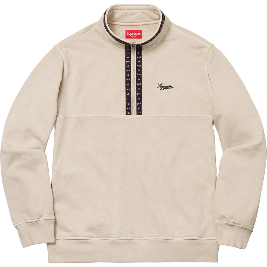 Supreme Overdyed Half Zip Sweatshirt (FW18) - Natural - $148