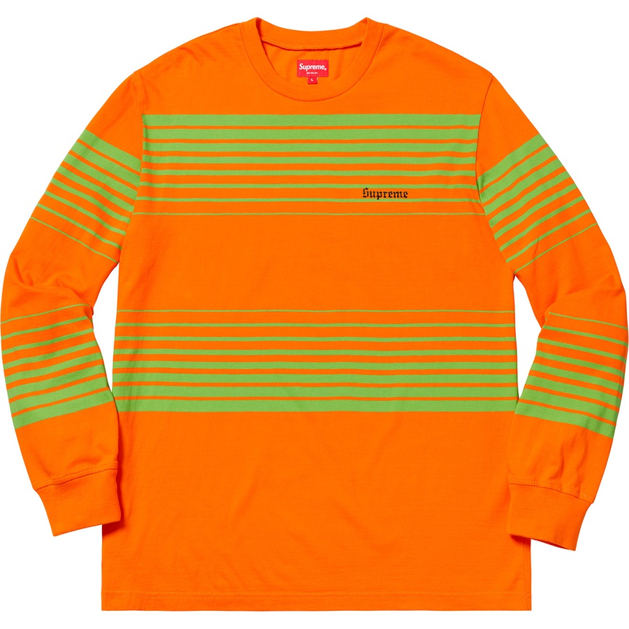 Supreme Fade Stripe L S Top (FW18) - Orange - $98