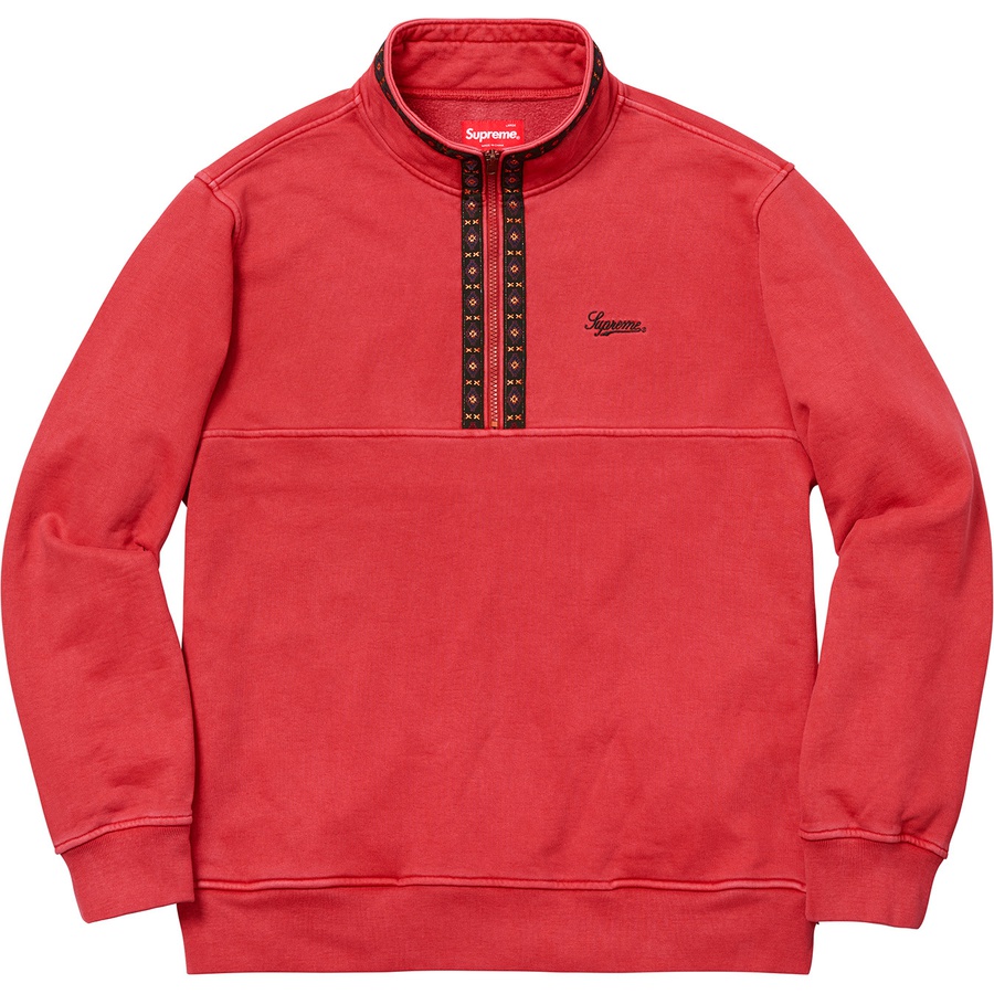 Supreme Overdyed Half Zip Sweatshirt (FW18) - Red - $148