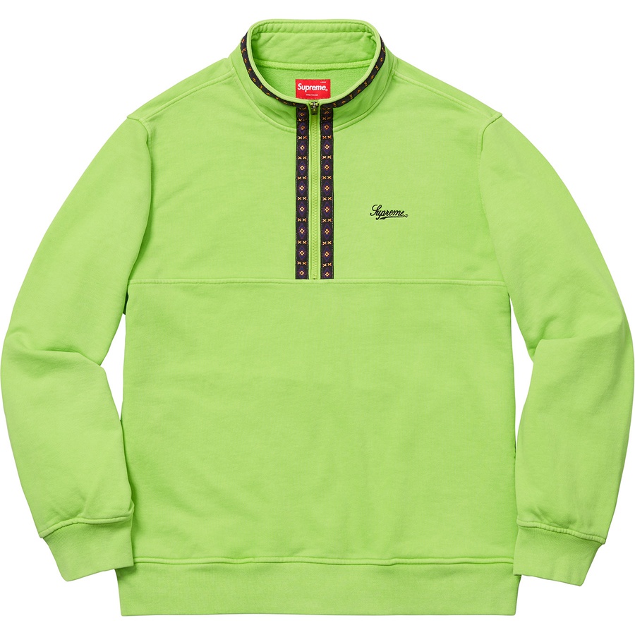 Supreme Overdyed Half Zip Sweatshirt (FW18) - Lime - $148