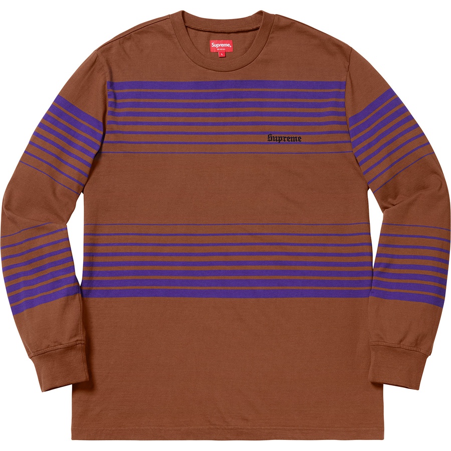 Supreme Fade Stripe L S Top (FW18) - Brown - $98