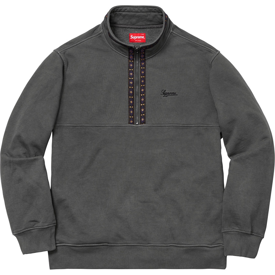 Supreme Overdyed Half Zip Sweatshirt (FW18) - Black - $148