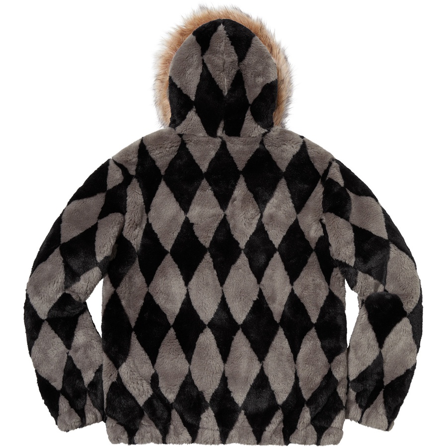 Supreme Diamond Faux Fur Jacket (FW18) - Grey - $398