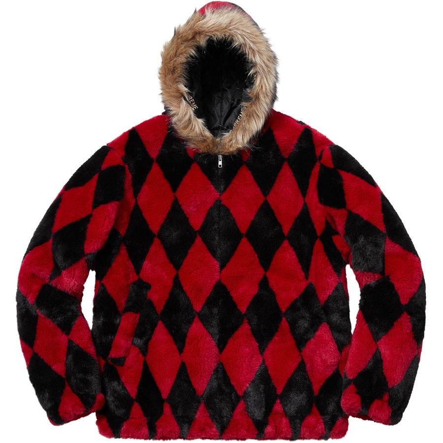 Supreme Diamond Faux Fur Jacket (FW18) - Red - $398