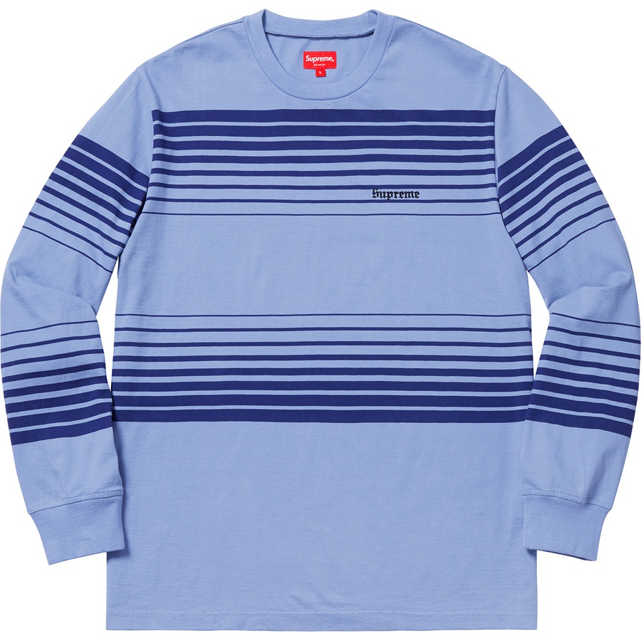 Supreme Fade Stripe L S Top (FW18) - Slate - $98