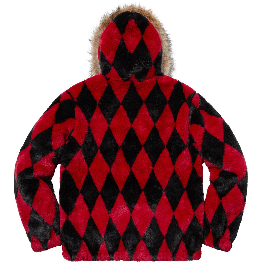 Supreme Diamond Faux Fur Jacket (FW18) - Red - $398