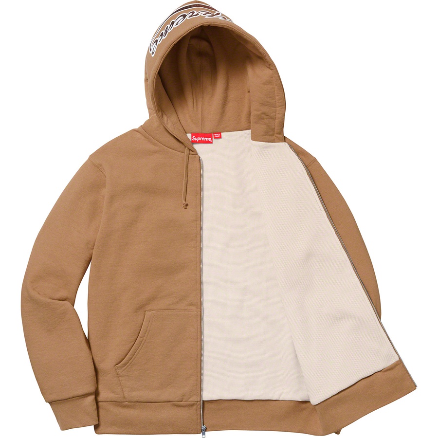 Supreme Thermal Zip Up Sweatshirt (FW18) - Light Brown - $198