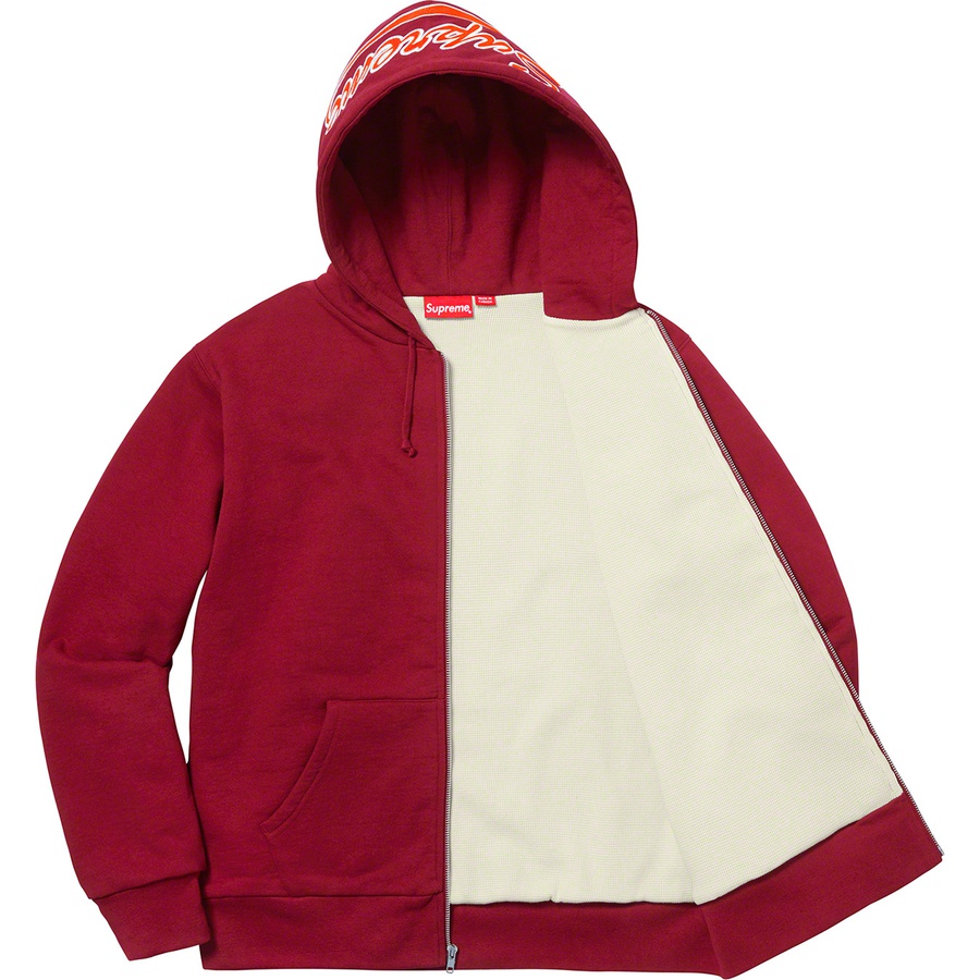 Supreme Thermal Zip Up Sweatshirt (FW18) - Cardinal - $198