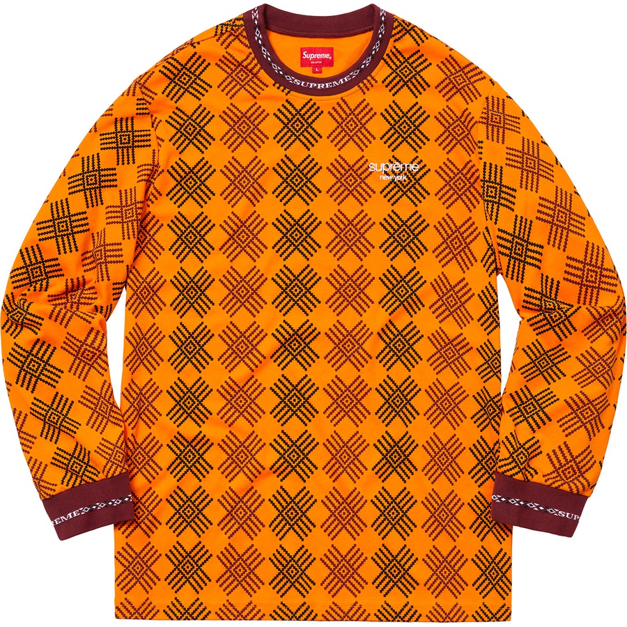 Supreme Motif L S Top (FW18) - Orange - $110