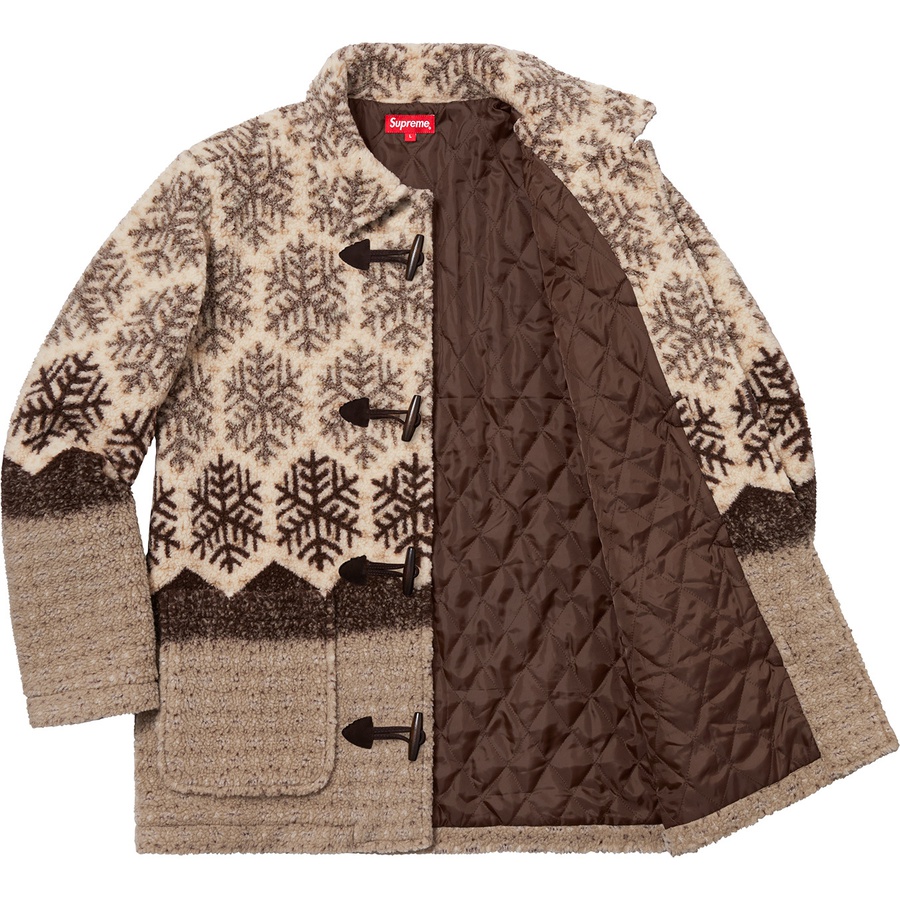 Supreme Snowflake Toggle Fleece Jacket (FW18) - Tan - $238