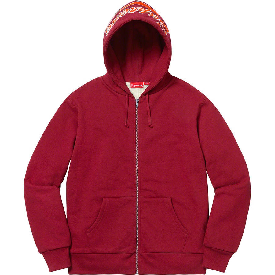 Supreme Thermal Zip Up Sweatshirt (FW18) - Cardinal - $198
