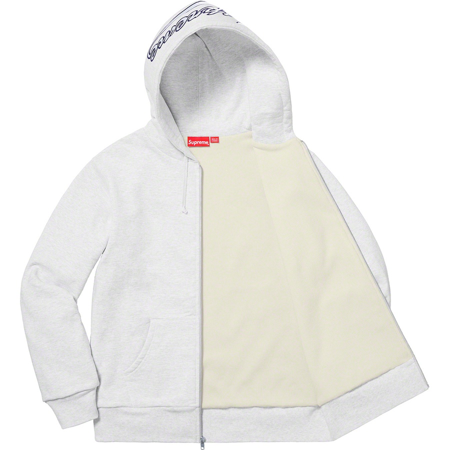 Supreme Thermal Zip Up Sweatshirt (FW18) - Ash Grey - $198
