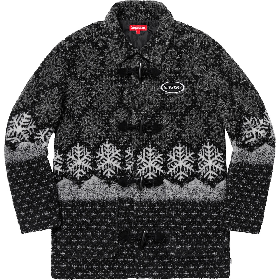 Supreme Snowflake Toggle Fleece Jacket (FW18) - Black - $238