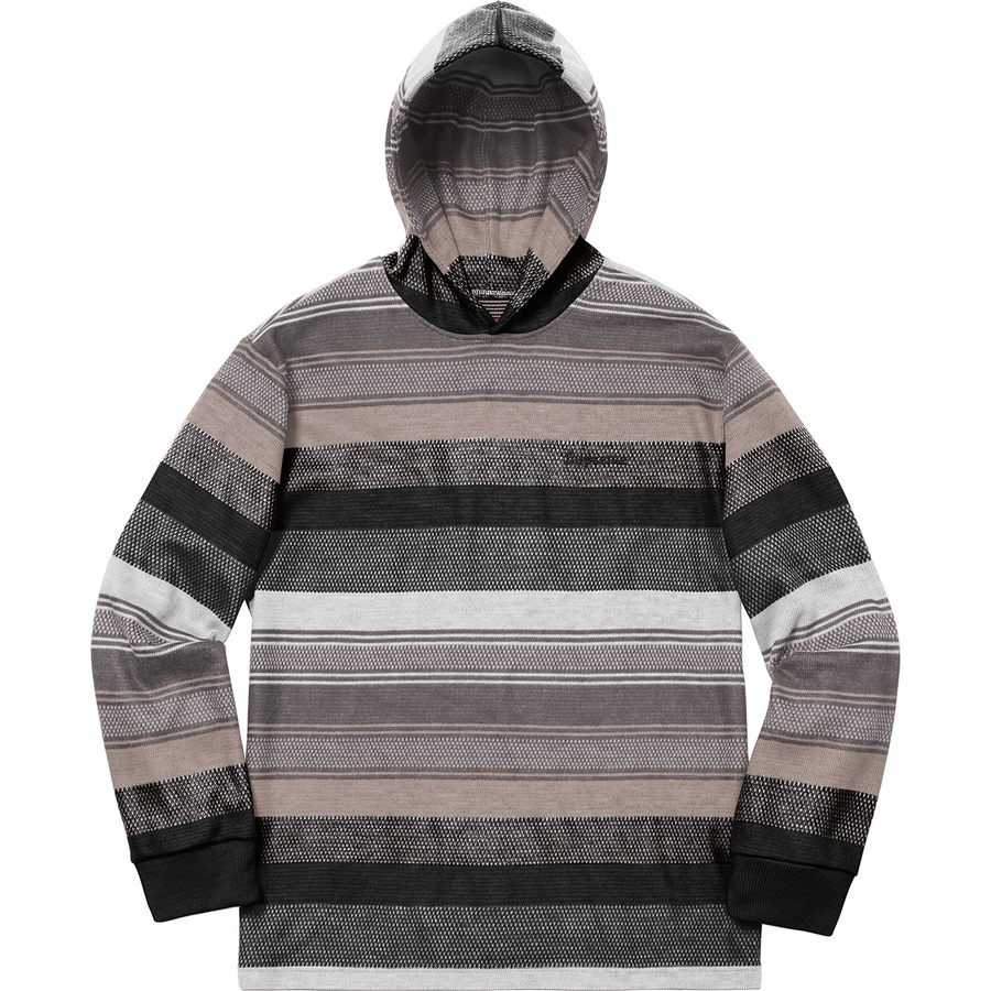 Supreme Knit Stripe Hooded L S Top (FW18) - Black - $138